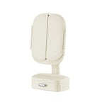 LED Desktop Cosmetic Mirror - Foldable with Light