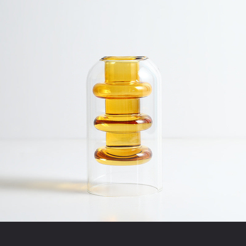 Nordic Colorful Glass Vase - Ins Transparent Design