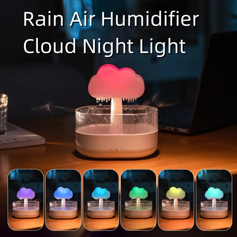 Rain Cloud Night Light Humidifier With Sound And 7 Color Led Light