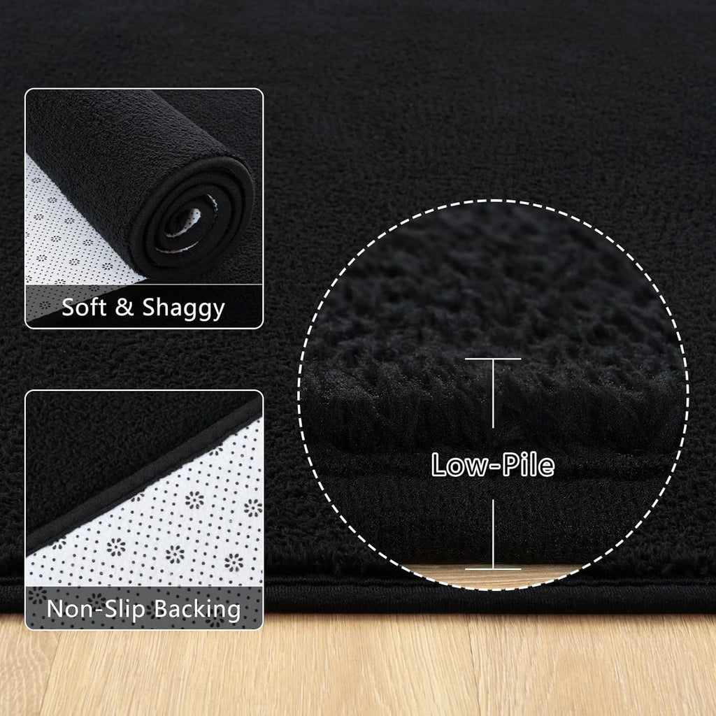 Solid  Black Rug