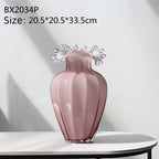 Water Drop Glass Vase - Simple Wave Mouth Countertop