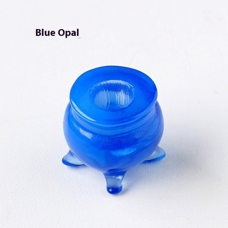 Polished Crystal Stone Incense Burner - Natural Gem Decor