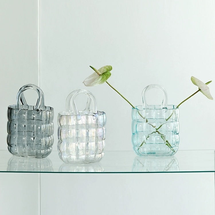 Creative Glass Handbag Vase - Decorative