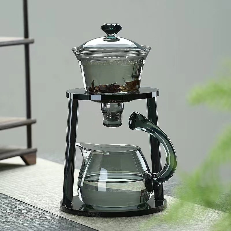 Smoky Gray Glass Tea Set - Magnetic Suction