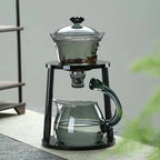 Smoky Gray Glass Tea Set - Magnetic Suction
