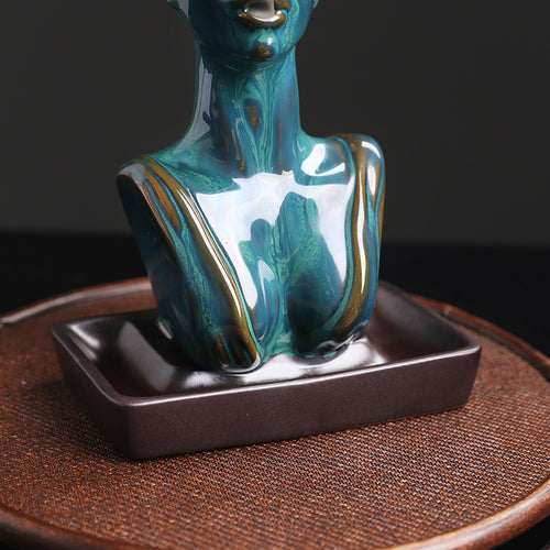 Ceramic Beauty Statue Incense Burner - Artistic Decor