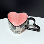 Creative Hand-Painted Striped Heart Mug Hand-Shaped Heart Breakfast Cup