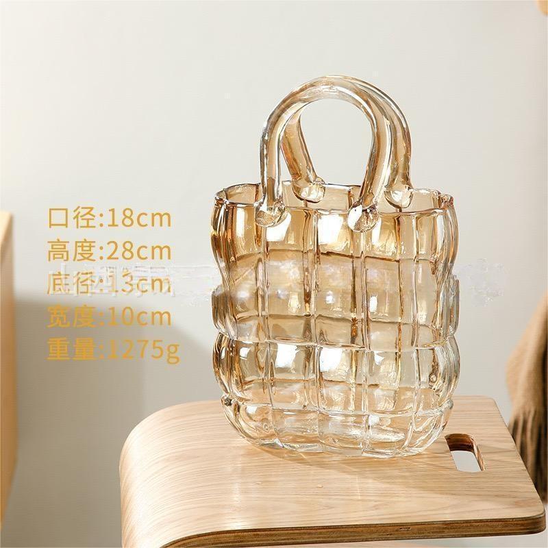Creative Glass Handbag Vase - Decorative