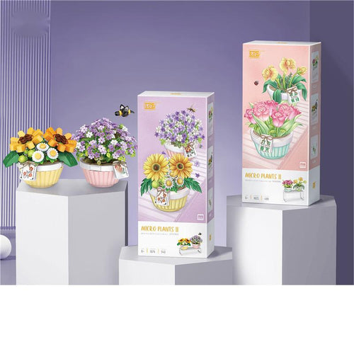 Bouquet Building Blocks Micro Flower Pot Children's Puzzle Assembly