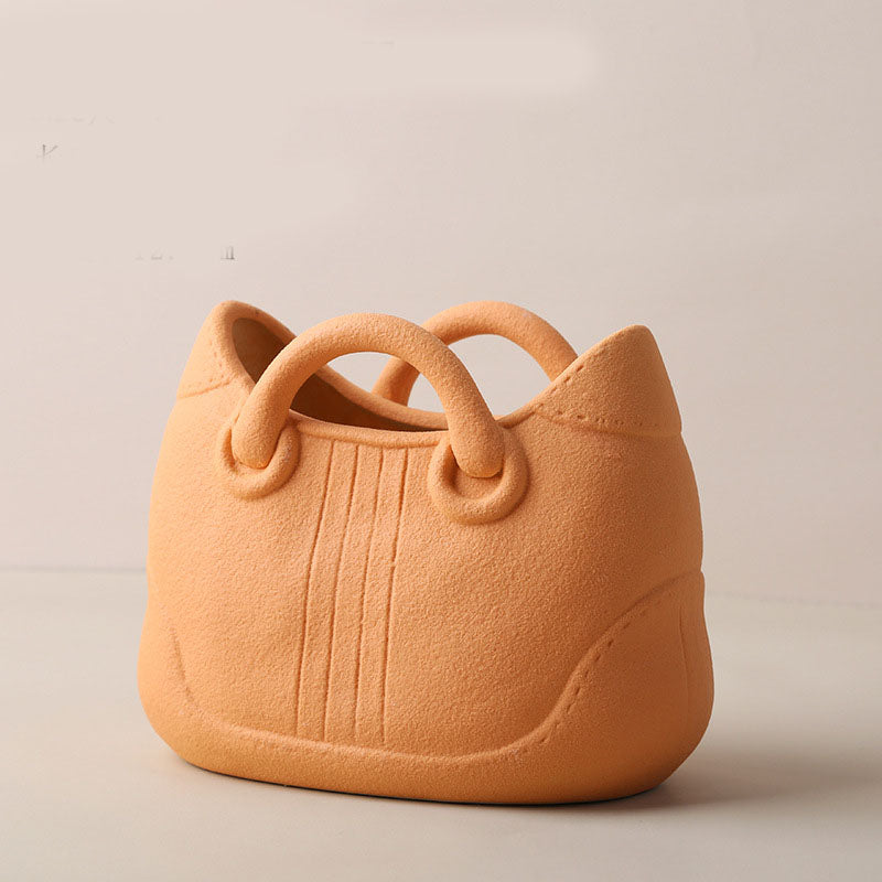 Nordic Morandi Handbag Ceramic Vase - Creative Design
