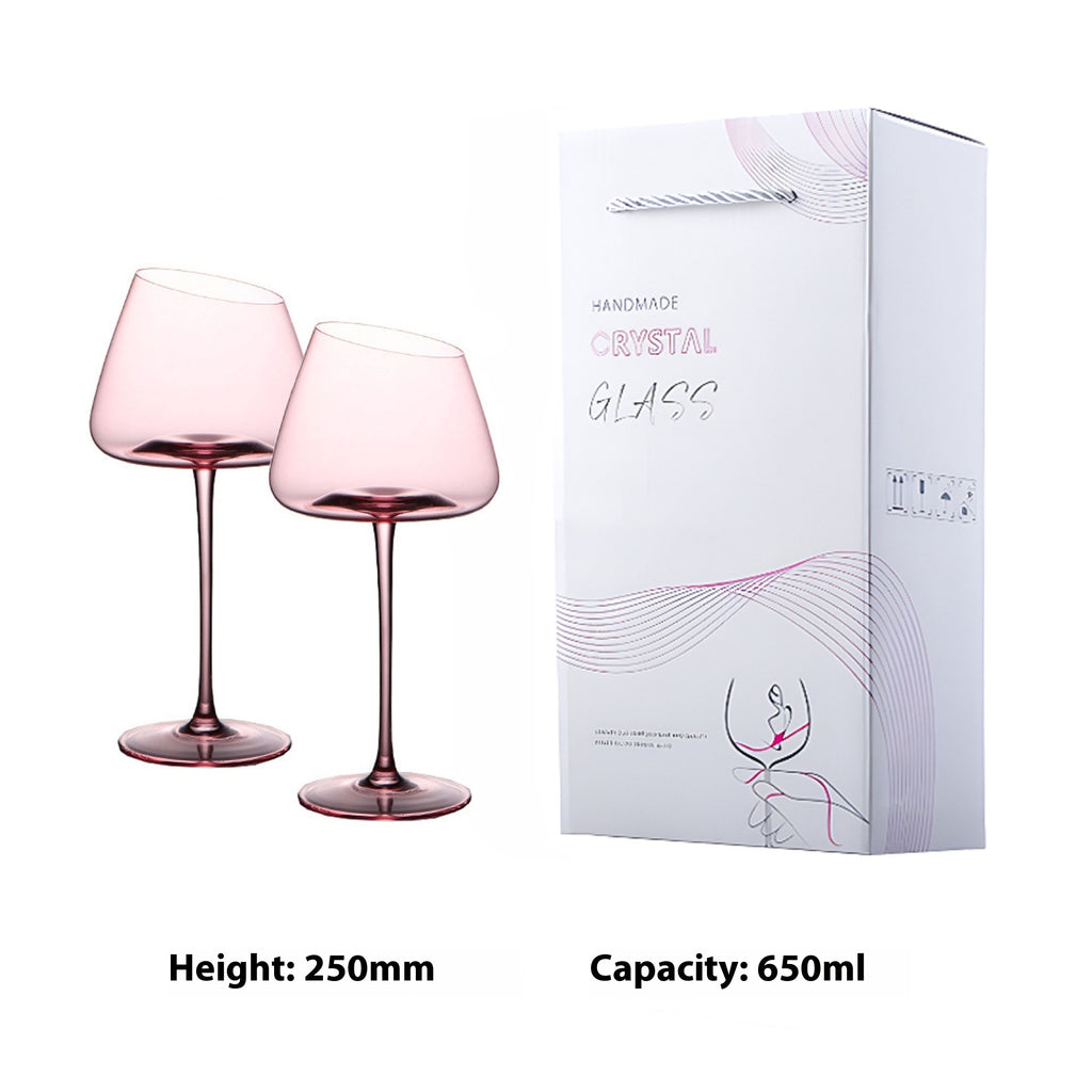 Flamingo French Oblique Concave High Foot Glass Crystal Glasses