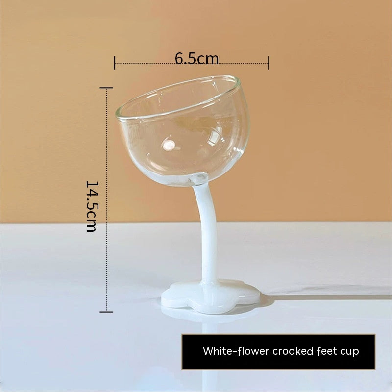 Pink Center Heart Wine Glass