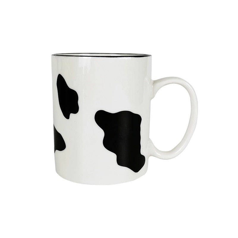Cartoon Milk Cup Ceramic Water Cup Personality Creative Mug With Lid And Spoon