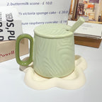 Macaron Ceramic Cup Creative Wood Grain Mug