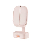 LED Desktop Cosmetic Mirror - Foldable with Light