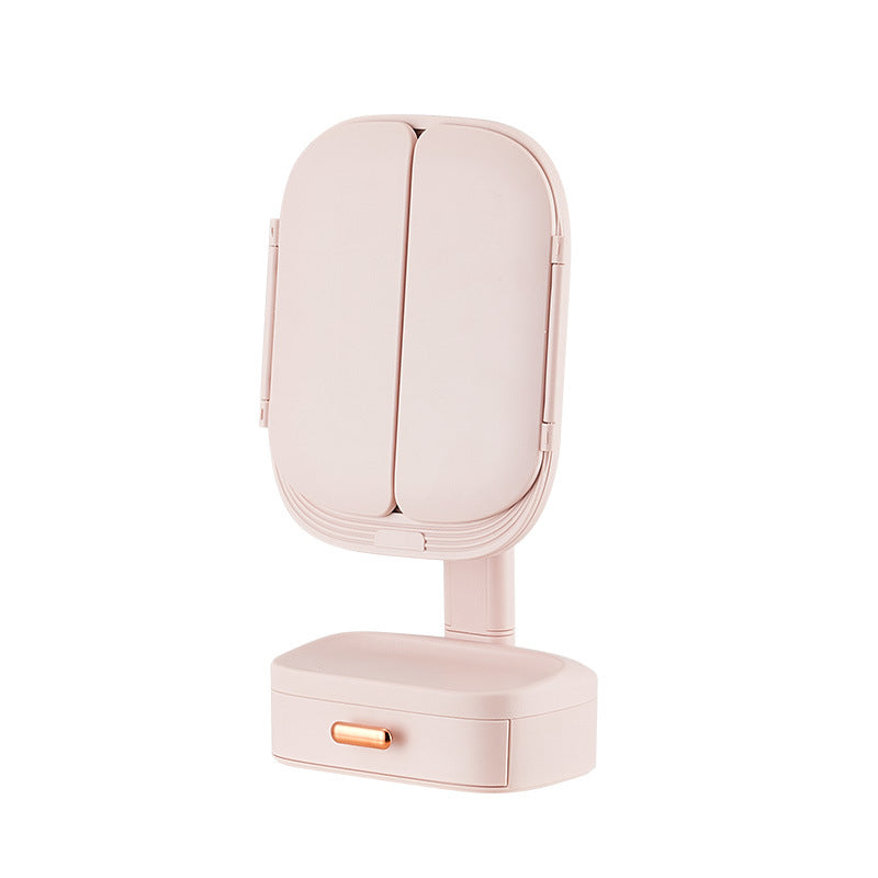 LED Desktop Cosmetic Mirror - Foldable with Light