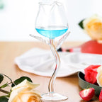 Clear Rose Shaped Wine Glass