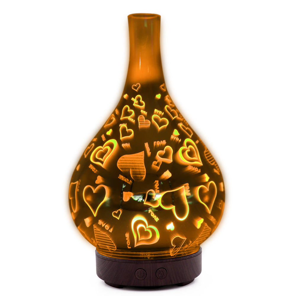 3D Glass Firework Aroma Diffuser - Starry Sky Humidifier