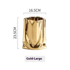 Light Luxury Electroplated Ceramic Vase - Household