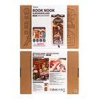 ROBOTIME DIY Book Nook Kit - Arcade Dating Scene With Dust Cover, 3D Wooden Miniature Dollhouse Puzzle, Creative Bookend Bookshelf Decor, Unique Gift For Adults