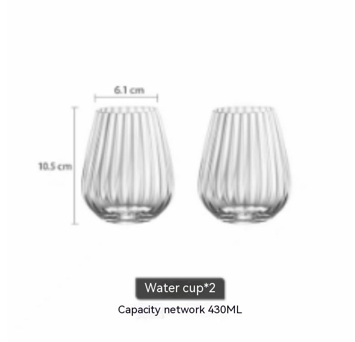 Nordic Vertical Striped Wine Glass High Leg