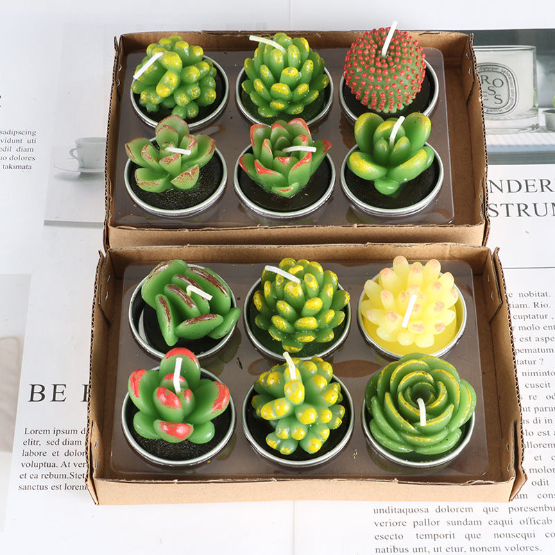 Simulated Succulent Candles - Aromatherapy 12-Pack