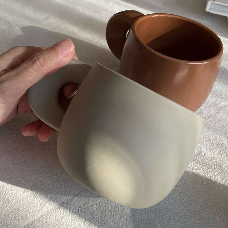 Matte Frosted Texture Mug - Large Capacity Microwaveable