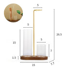 Solid Wood Figure-8 Incense Burner - Glass & Rubber Wood
