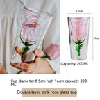Pink Center Heart Wine Glass