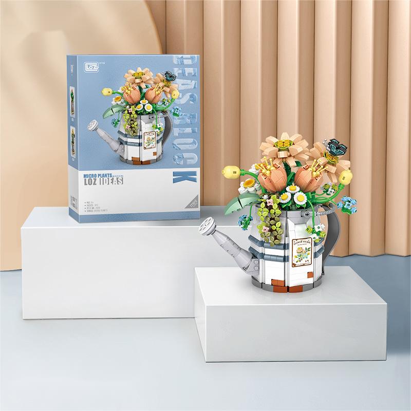 Bouquet Building Blocks Micro Flower Pot Children's Puzzle Assembly