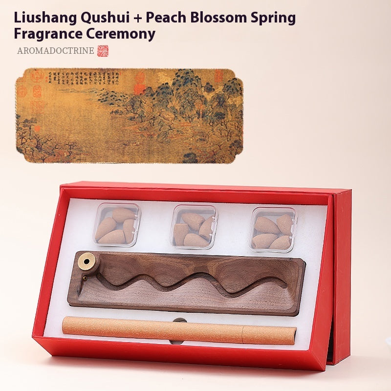 Black Walnut Backflow Incense Burner - Tea Ceremony Zen