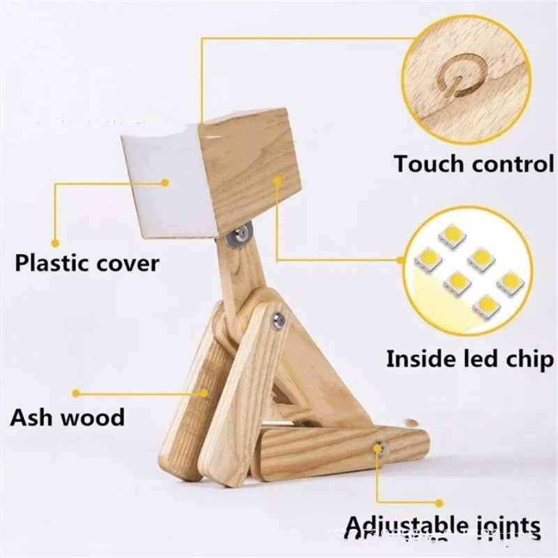 Wooden Dog Desk Lamp - Adjustable Children's Reading Light