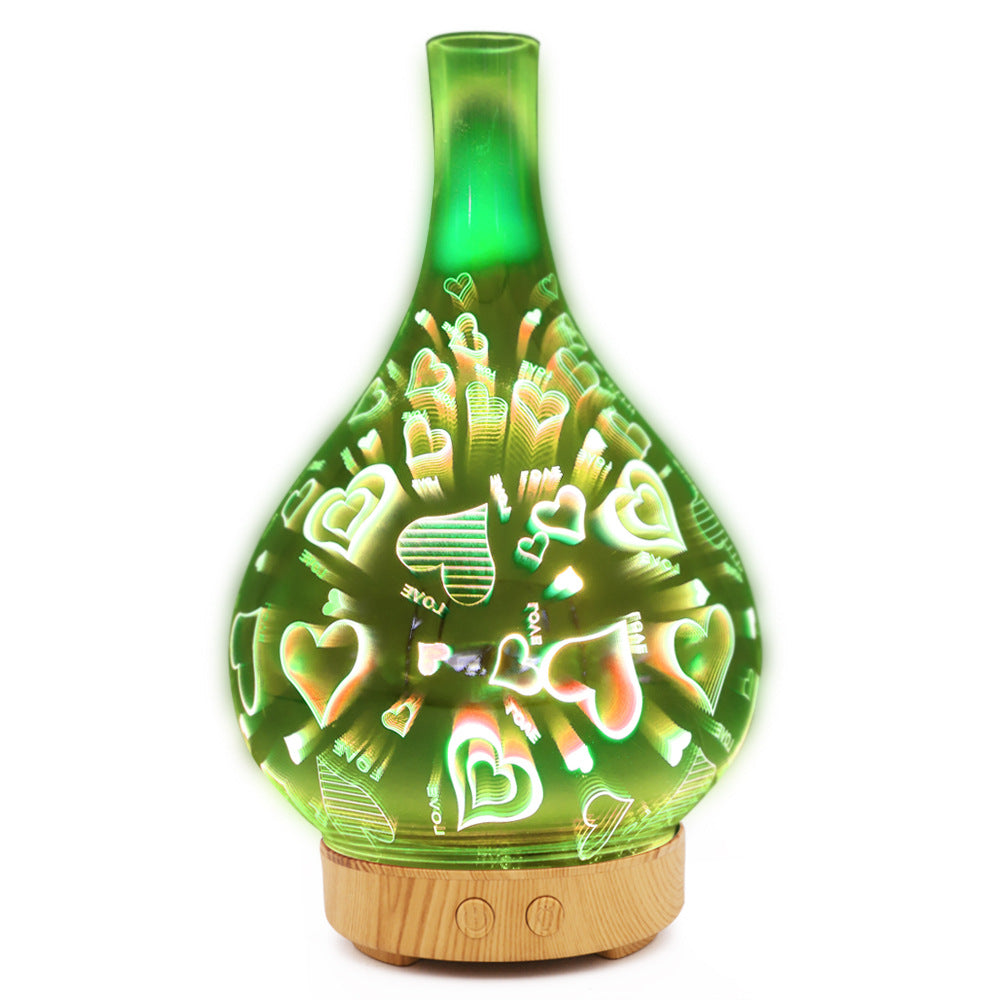 3D Glass Firework Aroma Diffuser - Starry Sky Humidifier