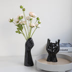 Nordic Body Art Black Ceramic Vase - Sculptural Ornament