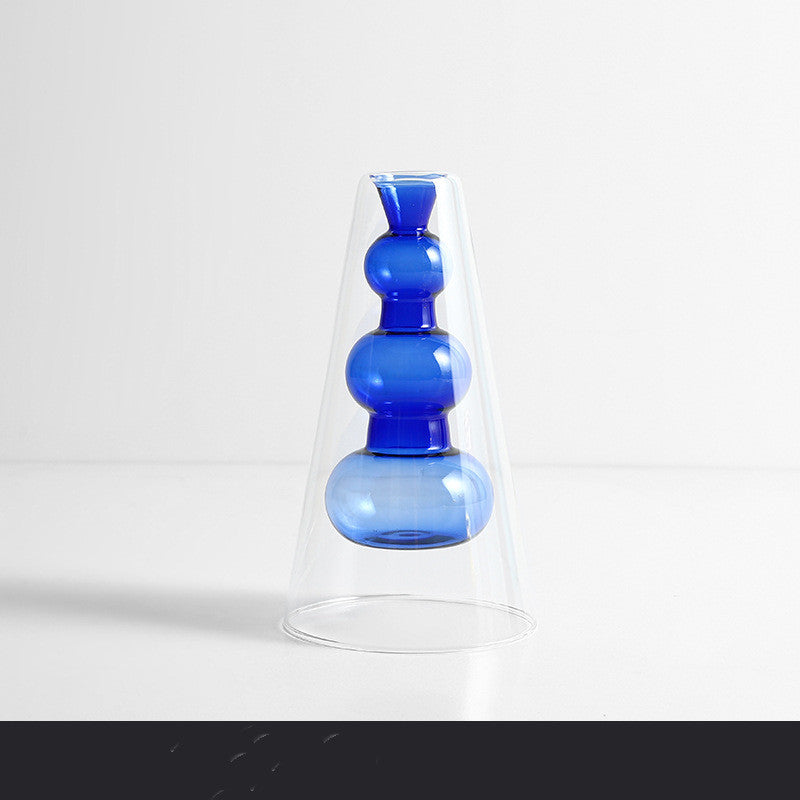 Nordic Colorful Glass Vase - Ins Transparent Design
