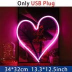 Love Heart Neon Light - Acrylic Atmosphere Decoration