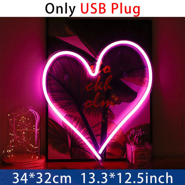 Love Heart Neon Light - Acrylic Atmosphere Decoration
