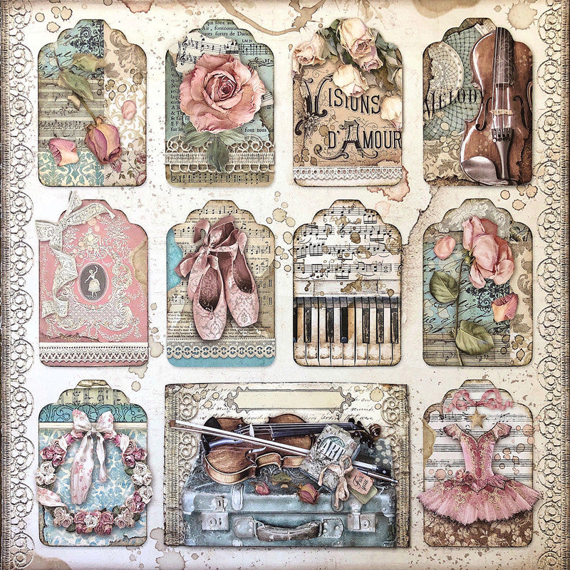 Vintage Journal Ballet Themed Stickers