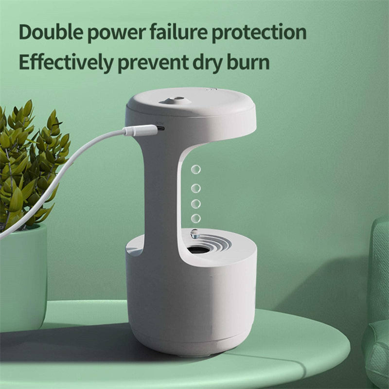 Anti-Gravity Water Drop Humidifier - Backflow with Clock