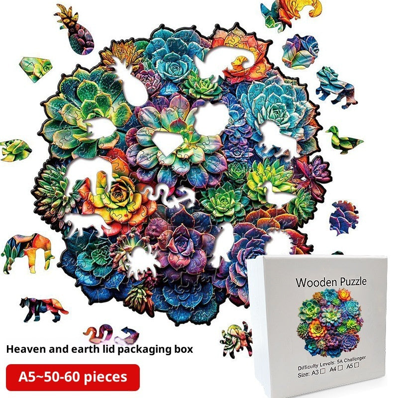 Succulent Plant Hidden Shapes Puzzle