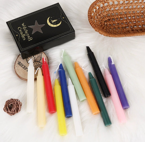 Colorful Long-Stem Candles 12-Pack - Emergency Lighting