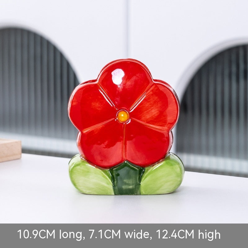 Cute Flowers Ceramic Vase - Niche Decoration