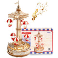 Robotime Rokr Parachute Tower DIY Music Box Building Block Amusement Park Series For Kids Adults Easy Assembly 3D Wooden Puzzle