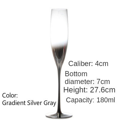 Crystal Electroplating Silver Grey Gradient Wine Glass