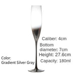 Crystal Electroplating Silver Grey Gradient Wine Glass