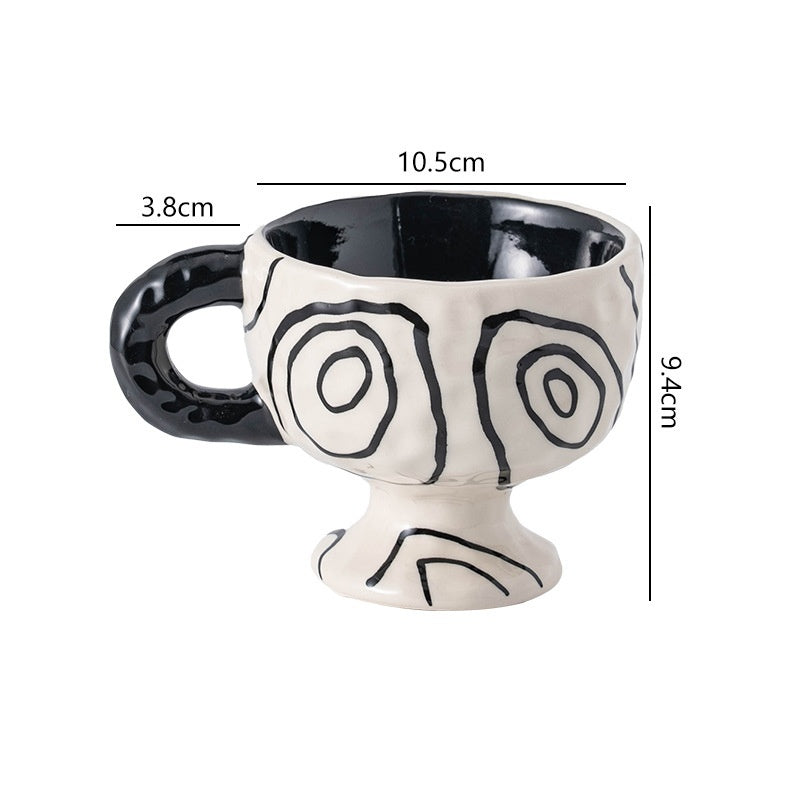 Personalized Simple Ceramic Creative Mug Hand-pinching Irregular