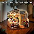 ROBOTIME Rolife Happy Kitchen Dollhouse Minature House DIY Wooden Puzzle With LED Light DG159