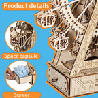 -MUSIC PARK 3d Wooden Puzzle Gear Ferris Wheel Music Box You Are My Sunshine Handmade Assembly Model Kit Holidays Brthdays Christmas Gifts