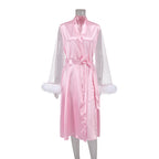 Mesh Robe with Fur