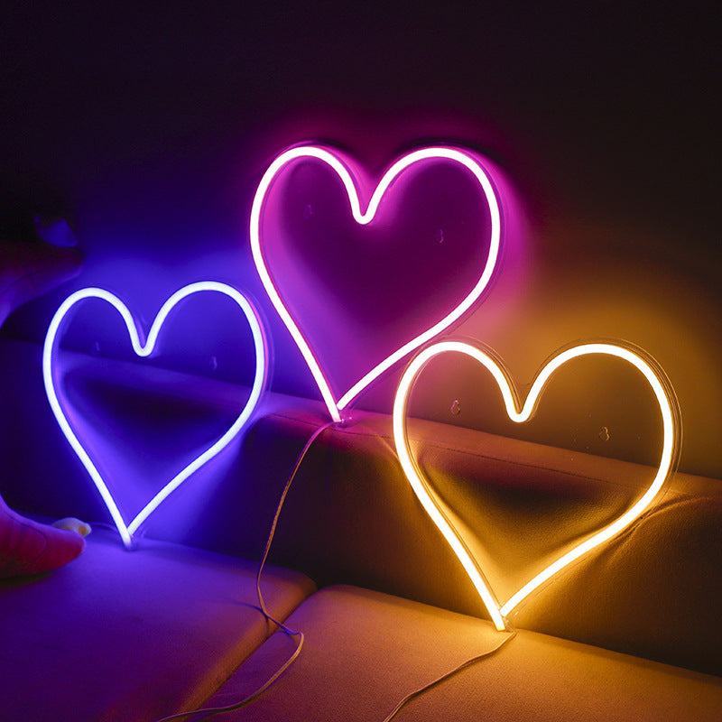 Love Heart Neon Light - Acrylic Atmosphere Decoration